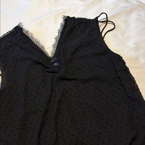 ✨ Daytrip Black Swiss Dot Top – XL ✨